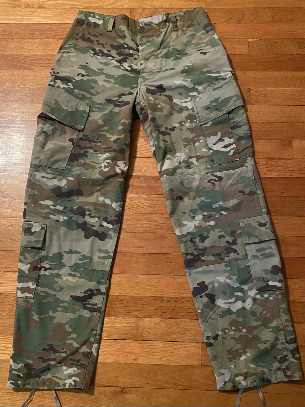 Camo Army Combat Cargo Uniform Pants  Medium Long Unisex Blue Water Defense
